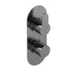 Nuie Arvan Thermostatic Concealed shower Valve with Slide Rail Kit - Brushed Pewter