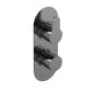 Nuie  Arvan Twin Thermostatic Concealed Shower Valve With Diverter - Brushed Gun Metal - welovecouk