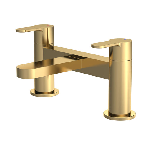  Nuie Arvan Deck Mounted Bath Filler - Brushed Brass