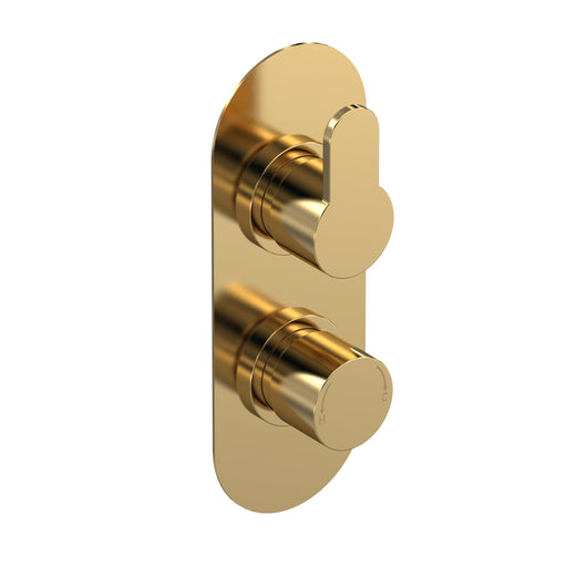  Nuie Arvan  Twin Thermostatic Valve - Brushed Brass