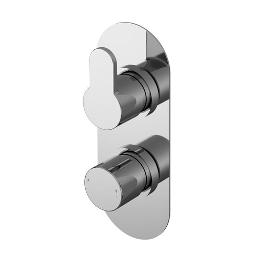  Nuie Arvan  Twin Thermostatic Valve With Diverter - Chrome