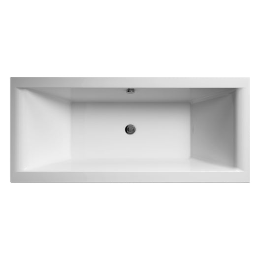  Hudson Reed Asselby Eternalite Square Double Ended Bath 1800 x 800mm - White - welovecouk