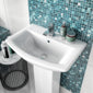 Nuie Asselby 500mm Basin & Semi Pedestal - White