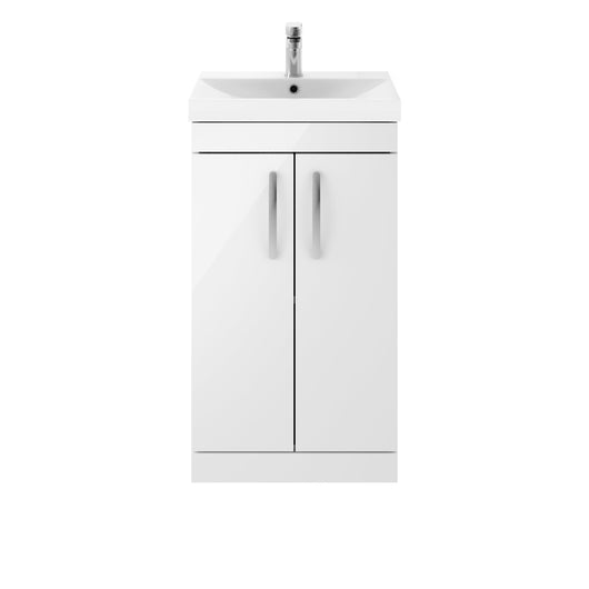  Nuie Athena 500mm Floor Standing Vanity With Basin 3 - Gloss White
