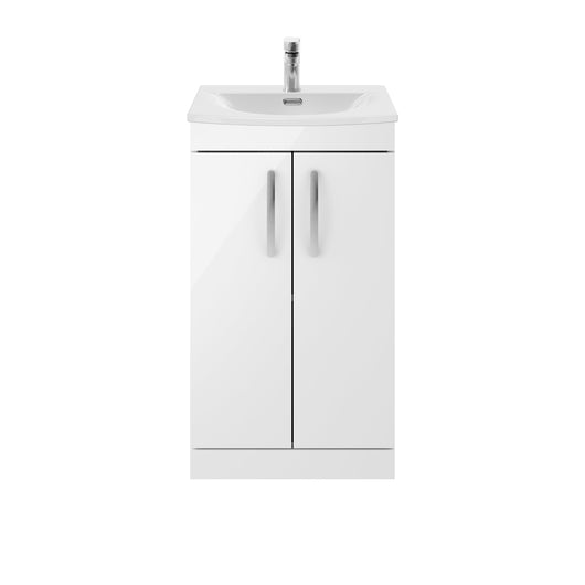  Nuie Athena 500mm Floor Standing Vanity With Basin 4 - Gloss White