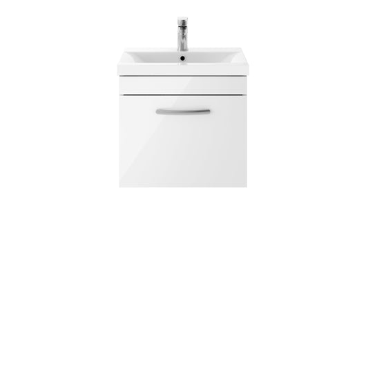  Nuie Athena 500mm Wall Hung Vanity With Basin 1 - Gloss White - ATH013A