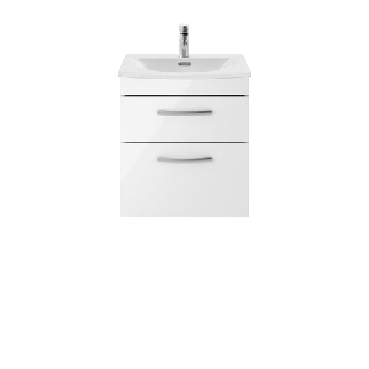  Nuie Athena 500mm Wall Hung Vanity With Basin 4 - Gloss White - ATH020G