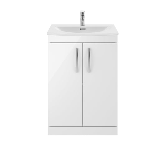  Nuie Athena 600mm Floor Standing Vanity With Basin 4 - Gloss White - ATH027G