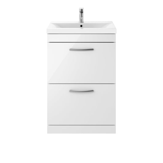  Nuie Athena 600mm Floor Standing Vanity With Basin 1 - Gloss White - ATH034A