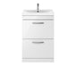 Nuie Athena 600mm Floor Standing Vanity With Basin 3 - Gloss White - ATH034D - welovecouk