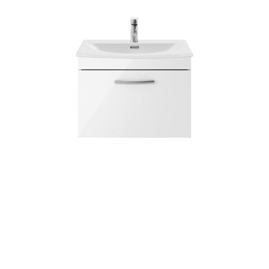  Nuie Athena 600mm Wall Hung Vanity With Basin 4 - Gloss White - ATH041G