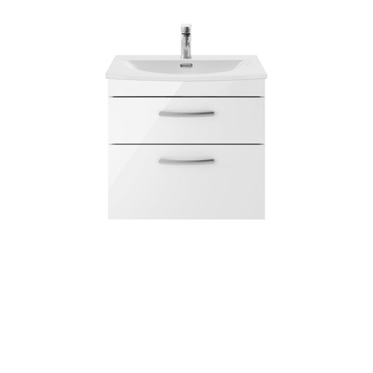  Nuie Athena 600mm Wall Hung Vanity With Basin 4 - Gloss White - ATH048G