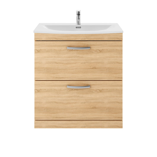  Nuie Athena 800mm Floor Standing Vanity With Basin 4 - Natural Oak