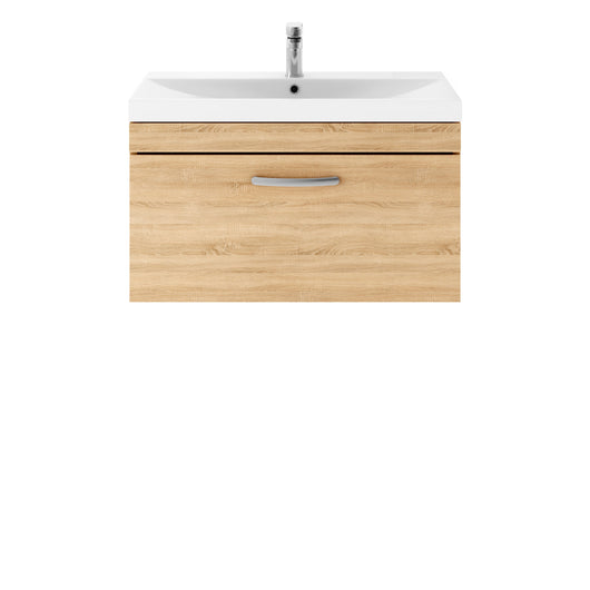  Nuie Athena 800mm Wall Hung Vanity With Basin 3 - Natural Oak - ATH059D