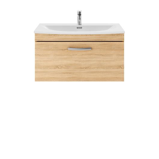  Nuie Athena 800mm Wall Hung Vanity With Basin 4 - Natural Oak - ATH059G