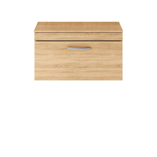  Nuie Athena 800mm Wall Hung Vanity With Worktop - Natural Oak - ATH059W