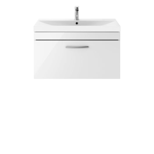  Nuie Athena 800mm Wall Hung Vanity With Basin 3 - Gloss White - ATH062D