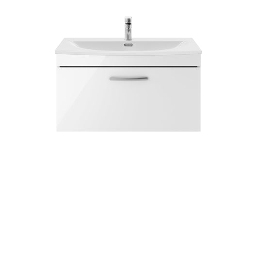  Nuie Athena 800mm Wall Hung Vanity With Basin 4 - Gloss White - ATH062G