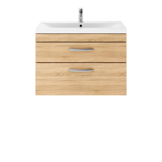  Nuie Athena 800mm Wall Hung Vanity With Basin 1 - Natural Oak - ATH066A