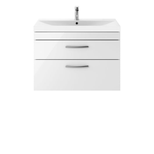  Nuie Athena 800mm Wall Hung Vanity With Basin 3 - Gloss White - ATH069D