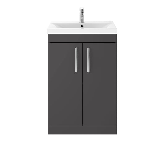  Nuie Athena 600mm Floor Standing Vanity With Basin 1 - Gloss Grey - ATH075A
