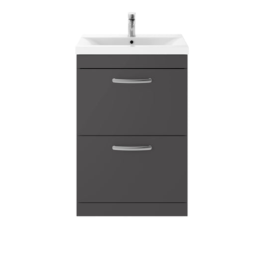  Nuie Athena 600mm Floor Standing Vanity With Basin 1 - Gloss Grey - ATH076A
