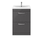 Nuie Athena 600mm Floor Standing Vanity With Basin 3 - Gloss Grey - welovecouk