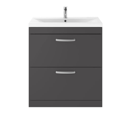  Nuie Athena 800mm Floor Standing Cabinet With Basin 1 - Gloss Grey