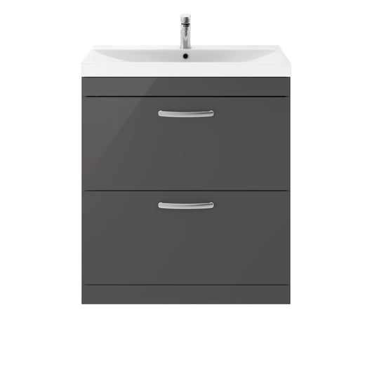  Nuie Athena 800mm Floor Standing Cabinet With Basin 3 - Gloss Grey