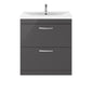 Nuie Athena 800mm Floor Standing Cabinet With Basin 3 - Gloss Grey