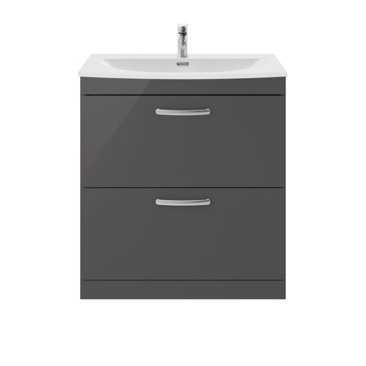  Nuie Athena 800mm Floor Standing Cabinet With Basin 4 - Gloss Grey