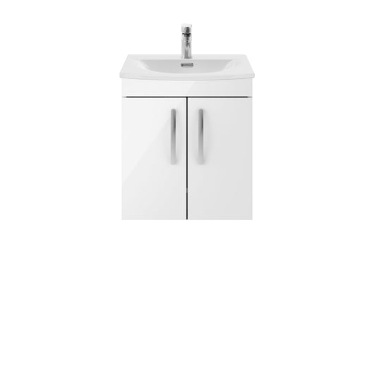  Nuie Athena 500mm Wall Hung Cabinet With Basin 4 - Gloss White