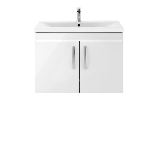  Nuie Athena 800mm Wall Hung Cabinet With Basin 1 - Gloss White