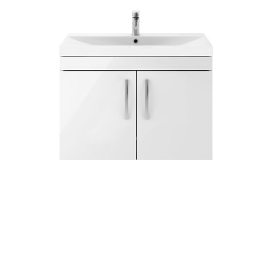  Nuie Athena 800mm Wall Hung Cabinet With Basin 3 - Gloss White