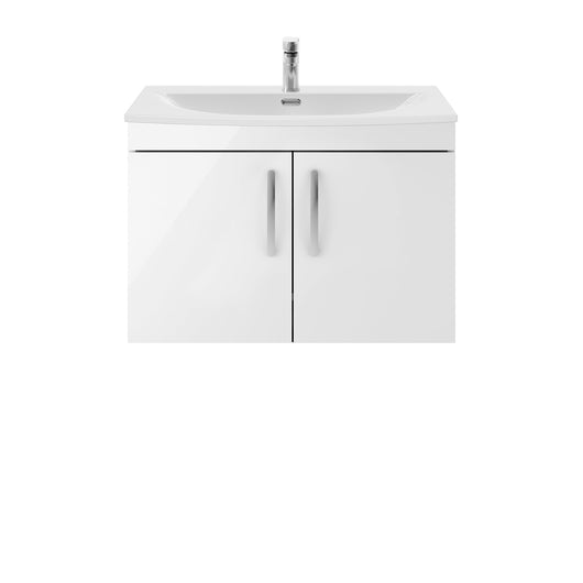  Nuie Athena 800mm Wall Hung Cabinet With Basin 4 - Gloss White