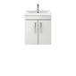 Nuie Athena 500mm Wall Hung Cabinet With Basin 1 - Gloss Grey Mist - ATH106A