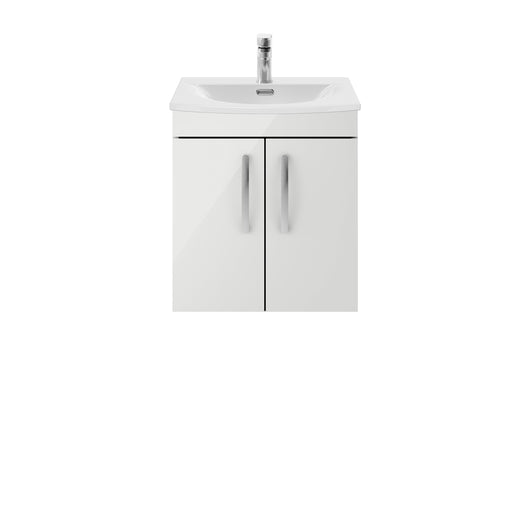  Nuie Athena 500mm Wall Hung Cabinet With Basin 4 - Gloss Grey Mist - ATH106G