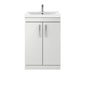 Nuie Athena 600mm Floor Standing Vanity With Basin 1 - Gloss Grey Mist - ATH107A