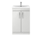 Nuie Athena 600mm Floor Standing Cabinet With Basin 3 - Gloss Grey Mist