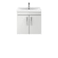 Nuie Athena 600mm Wall Hung Cabinet With Basin 3 - Gloss Grey Mist - ATH111D