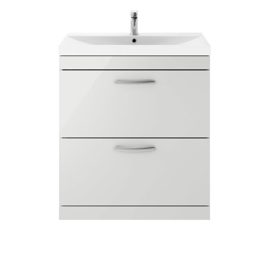  Nuie Athena 800mm Floor Standing Cabinet With Basin 3 - Gloss Grey Mist