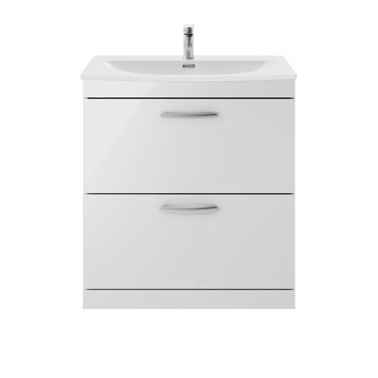  Nuie Athena 800mm Floor Standing Cabinet With Basin 4 - Gloss Grey Mist
