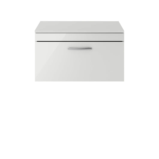  Nuie Athena 800mm Wall Hung Cabinet With Worktop - Gloss Grey Mist - ATH113W