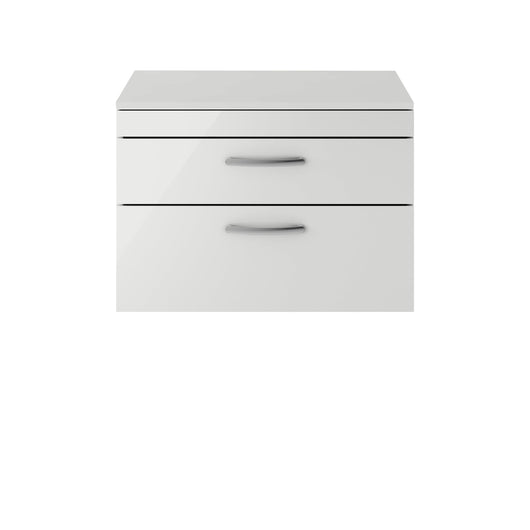  Nuie Athena 800mm Wall Hung Cabinet With Worktop - Gloss Grey Mist - ATH114W