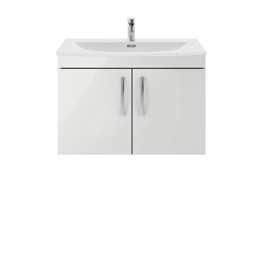  Nuie Athena 800mm Wall Hung Cabinet With Basin 4 - Gloss Grey Mist - ATH115G