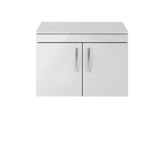  Nuie Athena 800mm Wall Hung Cabinet With Worktop - Gloss Grey Mist - ATH115W