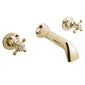 BC Designs Victrion Gold Crosshead 3-Hole Wall Bath Filler With Spout