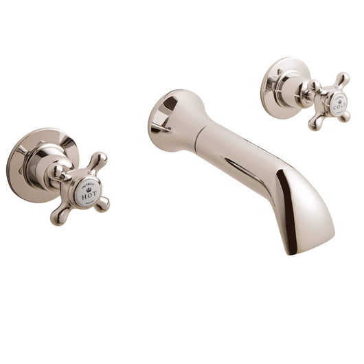  BC Designs Victrion Nickel Crosshead 3-Hole Wall Bath Filler With Spout