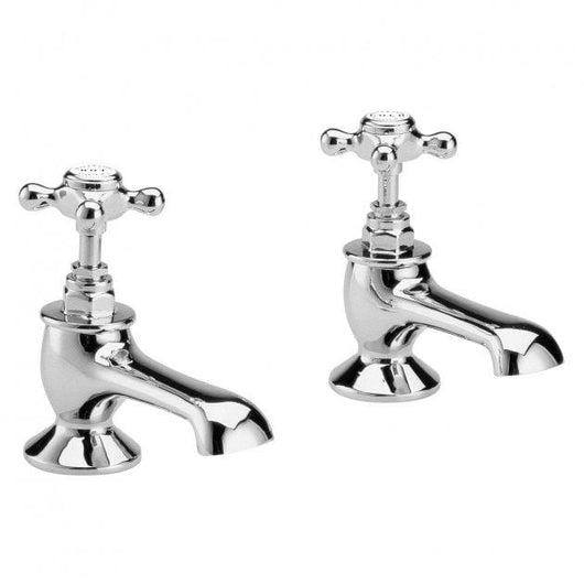  Bayswater Traditional Crosshead Hex Bath Taps - White