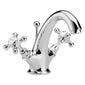 Bayswater Traditional Crosshead Hex Basin Mono Mixer Tap with Waste - White